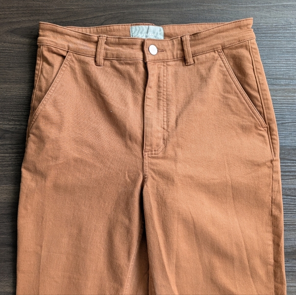 Everlane Straight Leg Crop Utility Pants Burnt Orange Cognac Size 10 - Picture 3 of 7